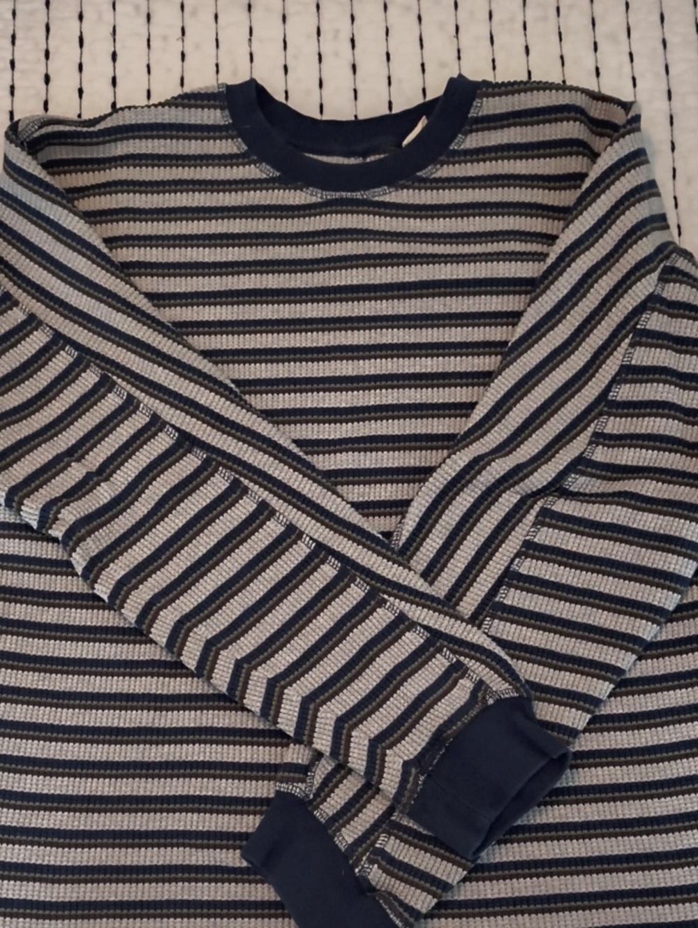 Levi's Navy and Gray Striped Crewneck